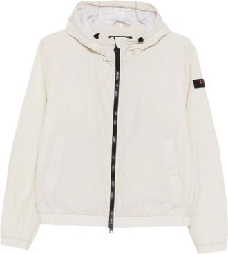 Peuterey Light Jackets, female, White, Size: XS Hooded Zip Jacket