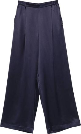 Carine Gilson Satijnen pyjamabroek met wijde pijpen - Blauw