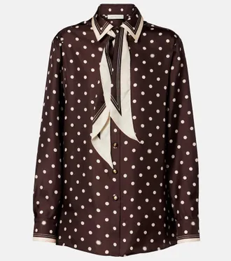 Zimmermann Camisa de seda con lunares