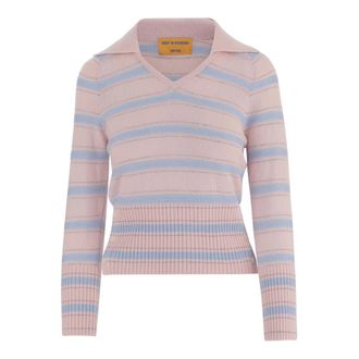Guest In Residence Cashmere Knitwear, female, Pink, Size: XS Striped Cashmere Sweater