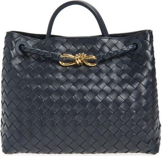 Bottega Veneta Medium Andiamo Intrecciato Shoulder Bag in 4334 Midnight-M B-Midn at Nordstrom