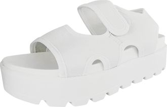 Generic Platform Sandals Chunky Toe Post Sandals Women Ladies Fashion Summer Tie Dyed Cloth Open Toe Hook Loop Thick Sole Sandals White Chunky Sandals Sandals