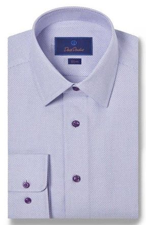 David Donahue Slim Fit Cotton Dress Shirt in Lilac/Blue at Nordstrom Rack, Size 15 - 34/35