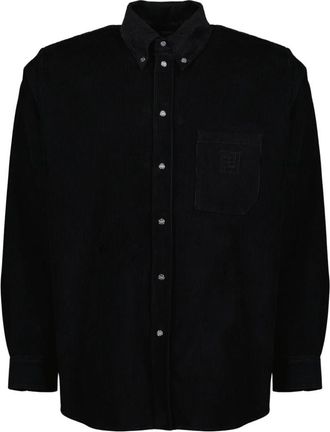 Fendi Needlecord Shirt - Heren - Casual Overhemden - Zwart - M - Katoen - Overhemden