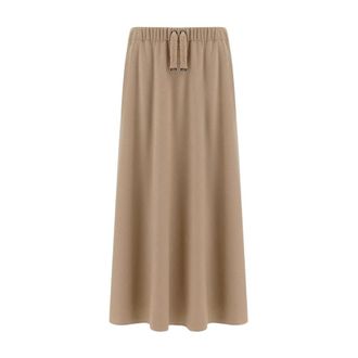 Herno Rokken, Dames, Beige, XS, Kasjmier, Resort Midi Rok