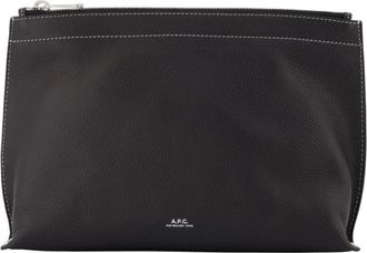 A.P.C. Neige Clou Pouch - Dames - Toilettassen - Zwart - ONE Size - Leer - Tassen