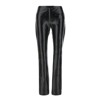Courr&egrave;ges Slim-fit Trousers, female, Black, Size: M Tube Vinyl Tailored Pant