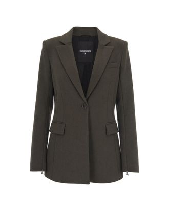 Patrizia Pepe Fitted Single-Breasted Zippered Cuffs Blazer