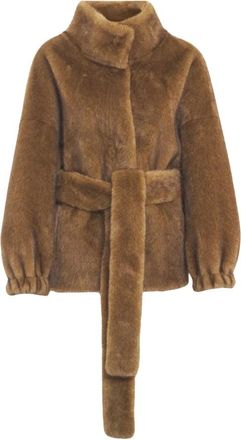 Bully Cappotto in Eco Pelliccia - - Jackets - Donna - Marrone - M
