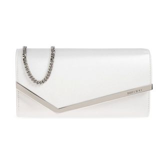 Jimmy Choo London Clutches, female, White, Size: ONE SIZE Emmie Clutch Bag on a Chain