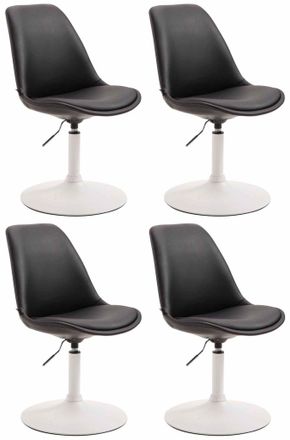 Clp Clp - Set De 4 Sillas Lounge Maverick En Polipiel Negro Blanco