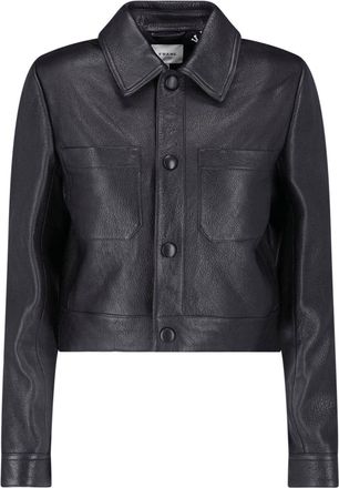 Frame Denim Black Lambskin The Small Leather Jacket