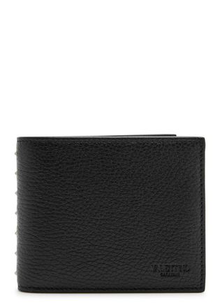 Valentino Garavani Rockstud Grained Leather Wallet - Black - One Size