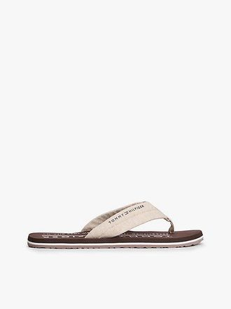 Tommy Hilfiger Pure Linen Chambray Jacquard Flip-Flops