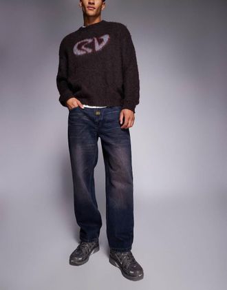 Aape By A Bathing Ape Aape by A Bathing Ape - Jeans ampi in denim blu navy scuro