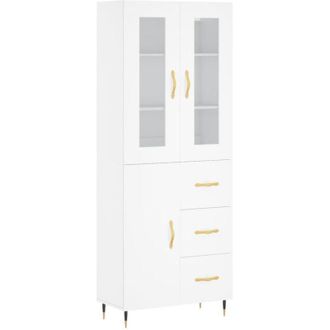 vidaXL Highboard White 69.5x34x180 cm Engineered Wood Vidaxl