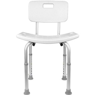 OEM Silla De Ducha - Aluminio - Altura Del Asiento Ajustable 40-57 Cm - Respaldo Ajustable 70 5-83 5 Cm - 150 Kg - Blanco - 1 Unidad