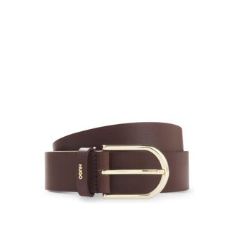 HUGO BOSS Leather belt with gold-tone hardware
