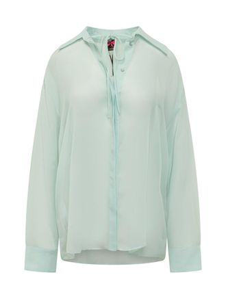 Pinko Green Relaxed Solid Shirt