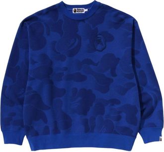 A Bathing Ape Ink Camo Ape Head Badge Crewneck Blue 1K30-113-304-BLUE