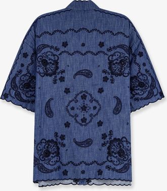 Zimmermann Womens Denim Shirt Aster Blue Cotton