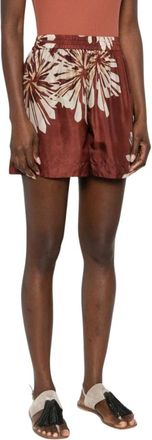 Brunello Cucinelli Korte Broeken, Dames, Veelkleurig, XS, Geprinte Zijden Shorts