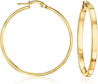 Ross-Simons Italian 14kt Yellow Gold Squared-Edge Hoop Earrings