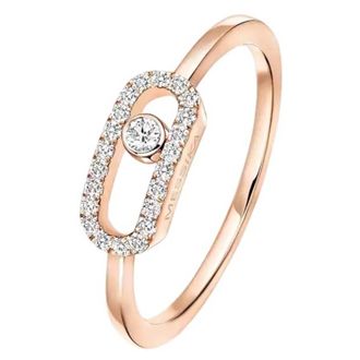 Messika Move Uno 18k Rose Gold Diamond Ring, Size 50