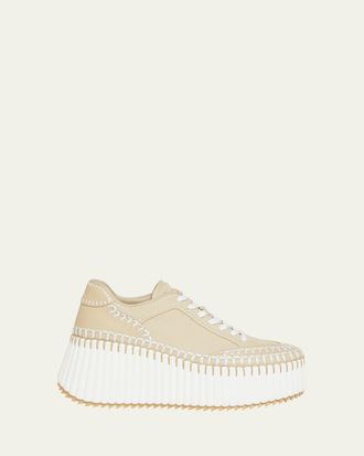 Chlo&eacute; Nama Canvas Platform Sneakers