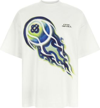 Casablanca White Flaming Tennis Ball T-shirt