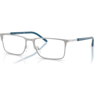 A|X Armani Exchange 56mm Rectangle optical glasses in Silver at Nordstrom