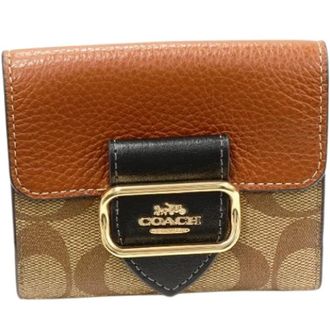 Coach Pre-owned Wallets, female, Brown, Size: ONE SIZE Pre-owned Morgan Calf Wallet
