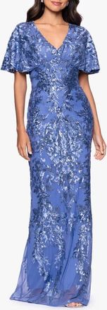 Betsy & Adam Sequin Mesh Dress in Periwinkle at Nordstrom, Size 10