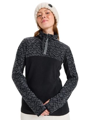 Roxy Pullunder ROXY Sayna Half Zip, Damen, Gr. XS, schwarz roxygram tonal, Obermaterial: 100% Microfaser;, Pullover Pullunder