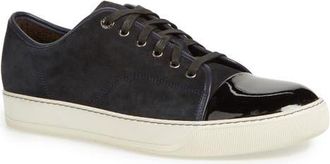 Lanvin Dbb1 Suede And Patent Leather Sneakers in 24 Dark Blue at Nordstrom, Size 11