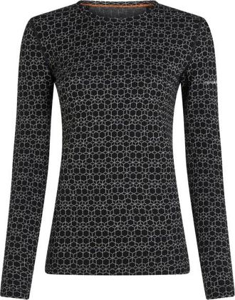 Icebreaker Merino 260 Oasis L/S Crewe Alpine Geo Merinounterw&auml;sche f&uuml;r Damen | schwarz/grau