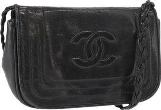 Chanel Pre-owned Cross Body Bags, female, Black, Size: ONE SIZE Pre-owned Vintage Shoulder Bag