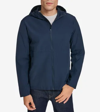 Cole Haan Mens Packable Running Rain Jacket - Blue Size Medium
