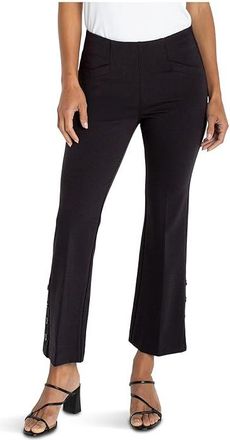 Liverpool L.A. Stella Mid-rise Pull-on Kick Flare Super Stretch Ponte Pant 27 Inseam Womens Clothing Black : 16 27, Elastane/Nylon