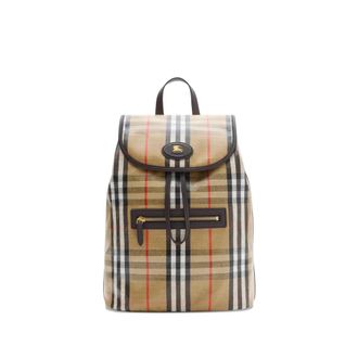 Burberry Highlands Checked Leather-trim Backpack
