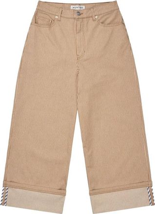 Munthe Laith Wide Broeken - Dames - Wijde Broeken - Beige - 2XS - Polyester - Broeken