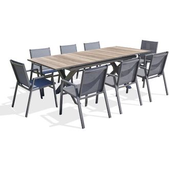 DCB Garden Floride - Conjunto De Comedor De Jard&iacute;n 8 Plazas De Aluminio Dcb Garden