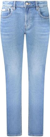 Calvin Klein Blauwe Katoenen Slim Jeans met Gewassen Effect - Dames - Slim Fit Jeans - Blauw - W25 - Katoen - Jeans