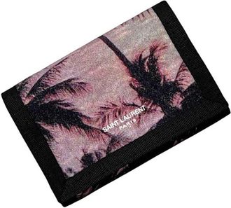 Saint Laurent Black Pink Nylon Wallet (Tri-Fold) (Pre-Owned)
