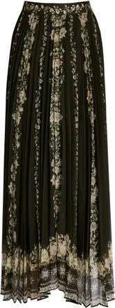 Alice & Olivia Katz Floral-print Chiffon Maxi Skirt - Black - 12 (UK16 / XL)