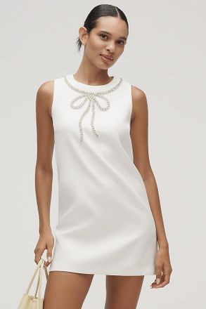 English Factory Sleeveless Rhinestone Bow Mini Dress