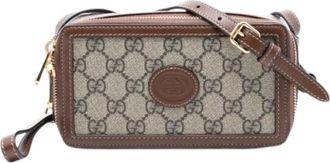 Gucci Pre-owned Cross Body Bags, female, Beige, Size: ONE SIZE Pre-owned Canvas Crossbody Bag