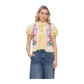 Antik Batik Rainbow Gilet - Dames - Jassen - Veelkleurig - Maat: XS Denim