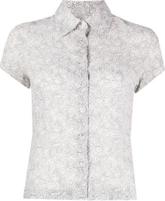 Chanel 1999 Rue Cambon print shirt - women - Ramie - 38 - White