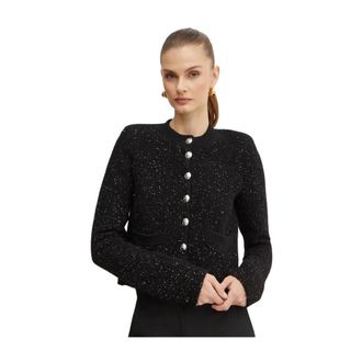 Patrizia Pepe Dames, Jassen, Zwart, Maat: M Wol